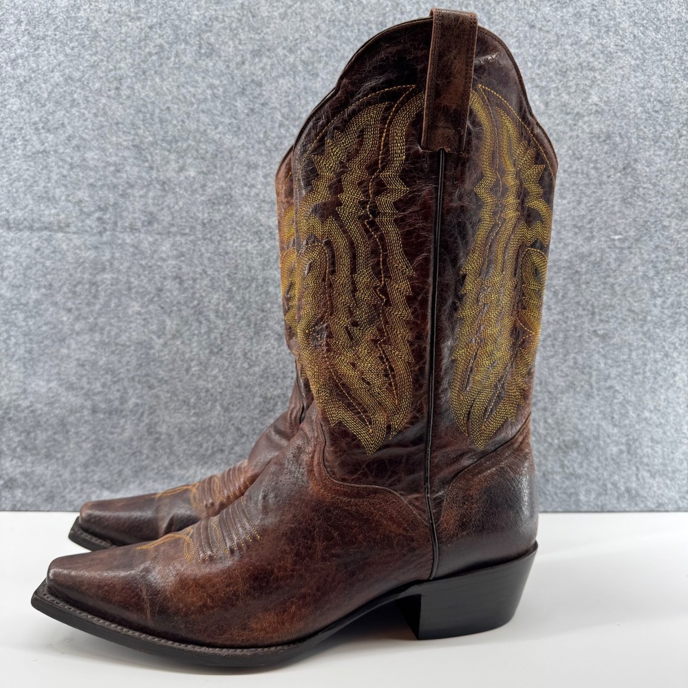 J.B. Dillon Cowboy Boots Mens 10 EE Brown Leather Snip Toe Western JBM2306